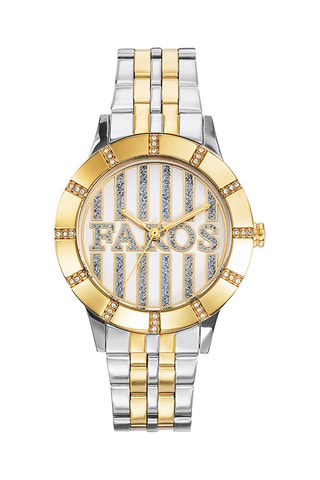 Stalen Quartz Horloge - Zilverkleurig en Goudkleurig