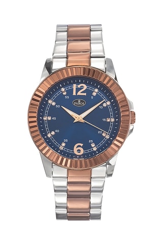 Stalen Quartz Horloge - Zilverkleurig en Roségoudkleurig