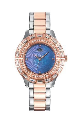 Stalen Quartz Horloge - Zilverkleurig en Roségoudkleurig