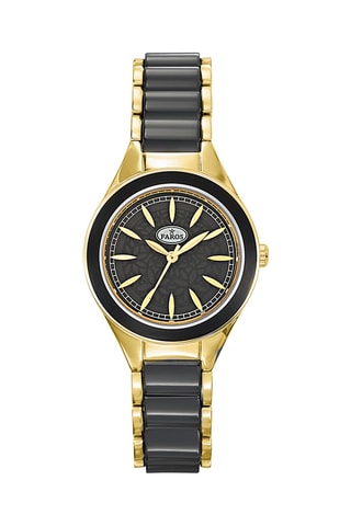 Stalen Quartz Horloge - Goudkleurig en Zwart