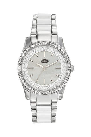 Stalen Quartz Horloge - Zilverkleurig en Wit