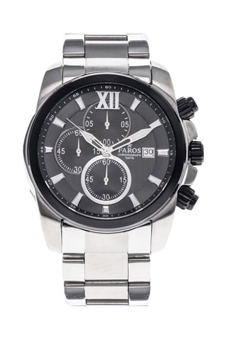 Stalen Quartz Horloge - Chronograaf - Zilverkleurig en Zwart