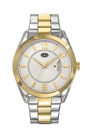 Stalen Quartz Horloge - Zilverkleurig en Goudkleurig