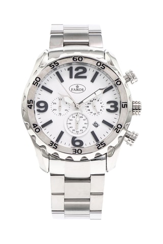 Stalen Quartz Horloge - Zilverkleurig en Wit