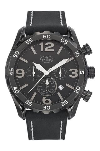 Leren Quartz Horloge - Zwart