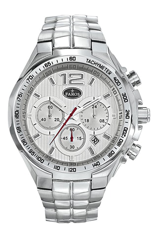 Stalen Quartz Horloge - Tachymeter en Chronograaf - Zilverkleurig