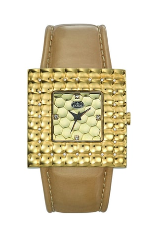Leren Quartz Horloge - Bruin en Goudkleurig