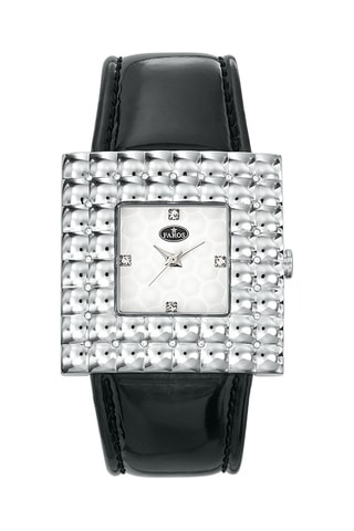 Leren Quartz Horloge - Zwart en Zilverkleurig