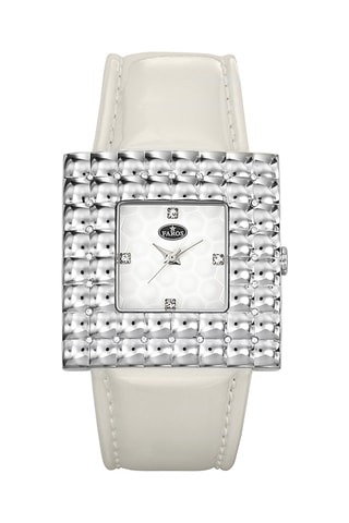 Leren Quartz Horloge - Wit en Zilverkleurig