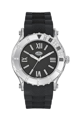 Rubberen Quartz Horloge - Zwart en Zilverkleurig