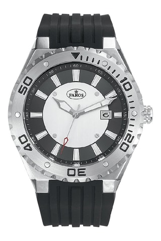Stalen Quartz Horloge - Zwart en Zilverkleurig