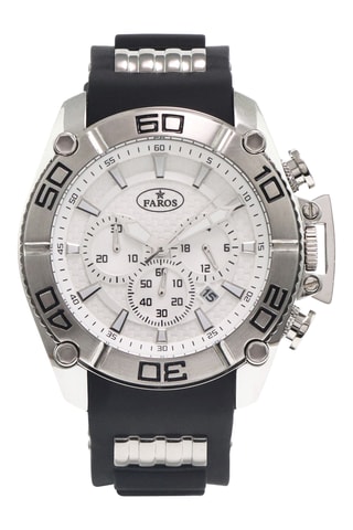 Rubberen Quartz Horloge - Zwart en Zilverkleurig