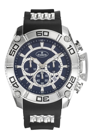 Rubberen Quartz Horloge - Zwart en Zilverkleurig