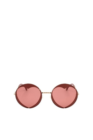 Lunettes de soleil femme - Catégorie 2 - Carolina Herrera - Rouge et doré