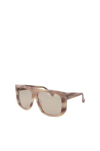 Lunettes de soleil femme - Catégorie 1 - Max Mara - Blanc, beige, jaune et marron