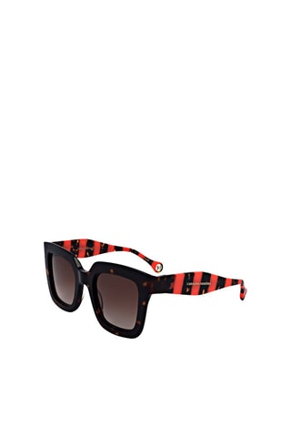 Lunettes de soleil femme - Catégorie 3 - Carolina Herrera - Noir, rouge, marron et argenté