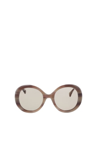Lunettes de soleil femme - Catégorie 1 - Max Mara - Blanc, beige, jaune et marron