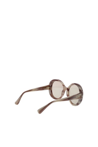 Lunettes de soleil femme - Catégorie 1 - Max Mara - Blanc, beige, jaune et marron