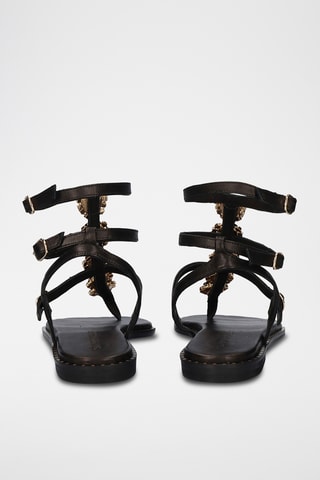 Sandali alla schiava in pelle - Nero