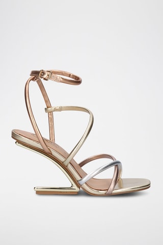 Sandalen met Sleehak - Goudkleurig