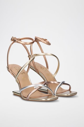 Sandalen met Sleehak - Goudkleurig