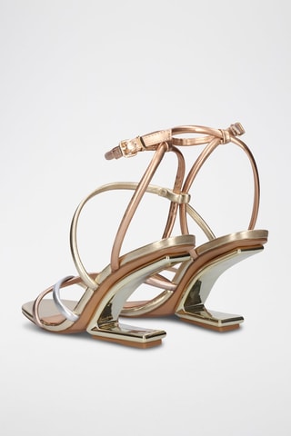 Sandalen met Sleehak - Goudkleurig