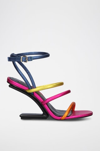 Sandales à talons Maggie - Bleu, jaune, orange et rose