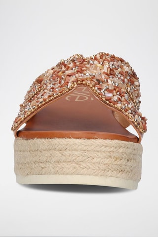 Ciabatte con zeppa - Dorato rosa - 