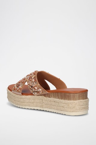 Ciabatte con zeppa - Dorato rosa - 