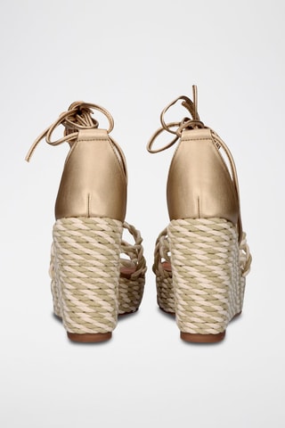 Sandali con zeppa - Beige - 