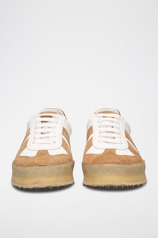 Sneakers platform in pelle - Marrone