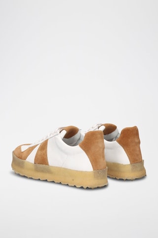 Sneakers platform in pelle - Marrone