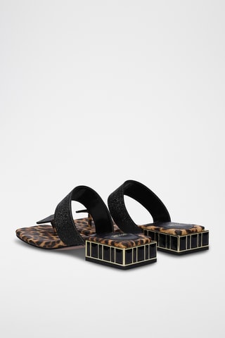 Sandali con tacco - Beige e marrone