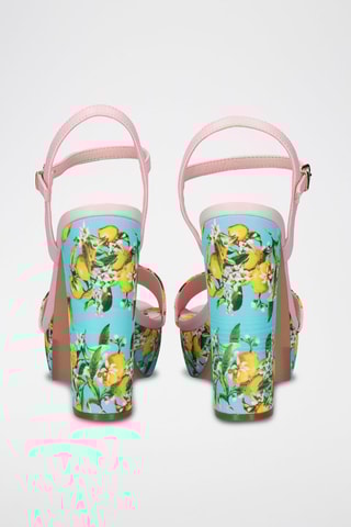 Sandali con tacco - Blu, verde e rosa