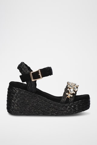 Sandali con zeppa - Nero