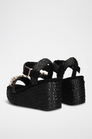 Sandali con zeppa - Nero