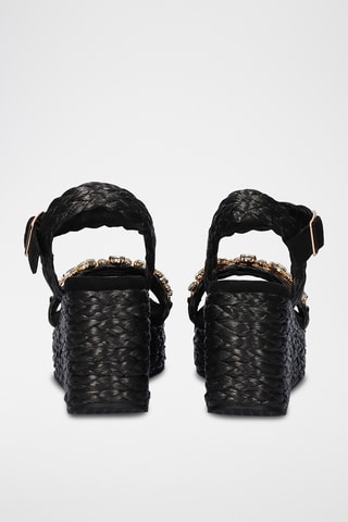 Sandali con zeppa - Nero