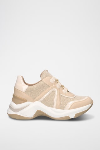 Sneakers con zeppa - Beige