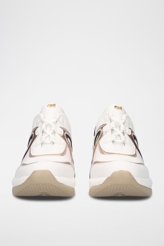 Sneakers con zeppa - Bianco e dorato
