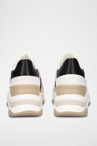 Sneakers con zeppa - Bianco e dorato