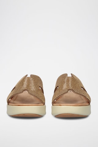 Sandales plateformes - Marron, beige et doré