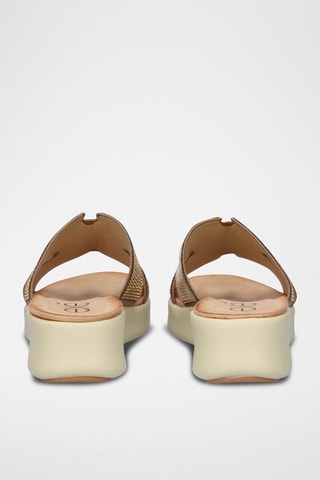 Sandales plateformes - Marron, beige et doré