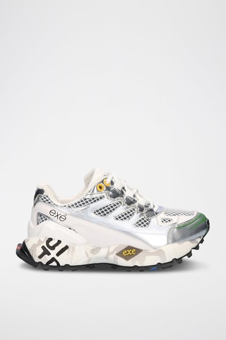 Sneakers platform in pelle - Grigio