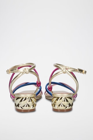 Sandales à talons Katy - Doré, bleu et rose