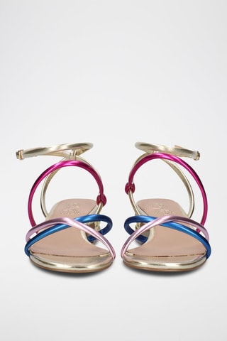 Sandales à talons Katy - Doré, bleu et rose