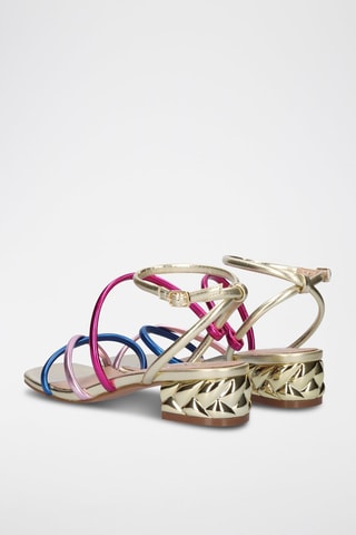 Sandales à talons Katy - Doré, bleu et rose