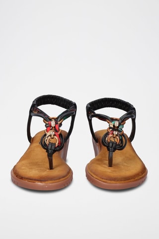 Sandali con zeppa - Nero - 