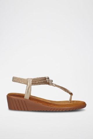 Sandali con zeppa - Dorato - 