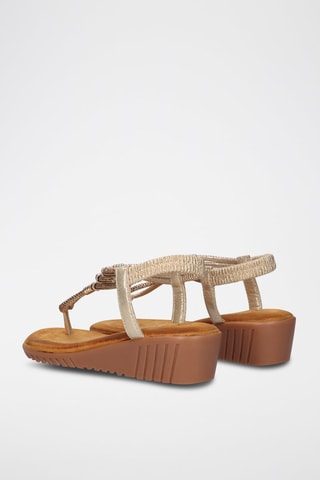 Sandali con zeppa - Dorato - 