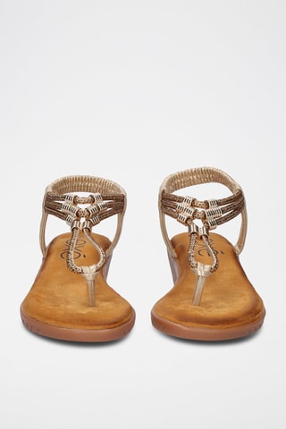 Sandali con zeppa - Dorato - 